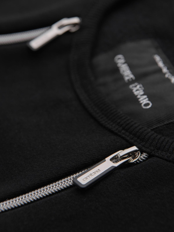 Ombre Clothing Praná pánská mikina s ozdobným prošitím u výstřihu Ombre Clothing