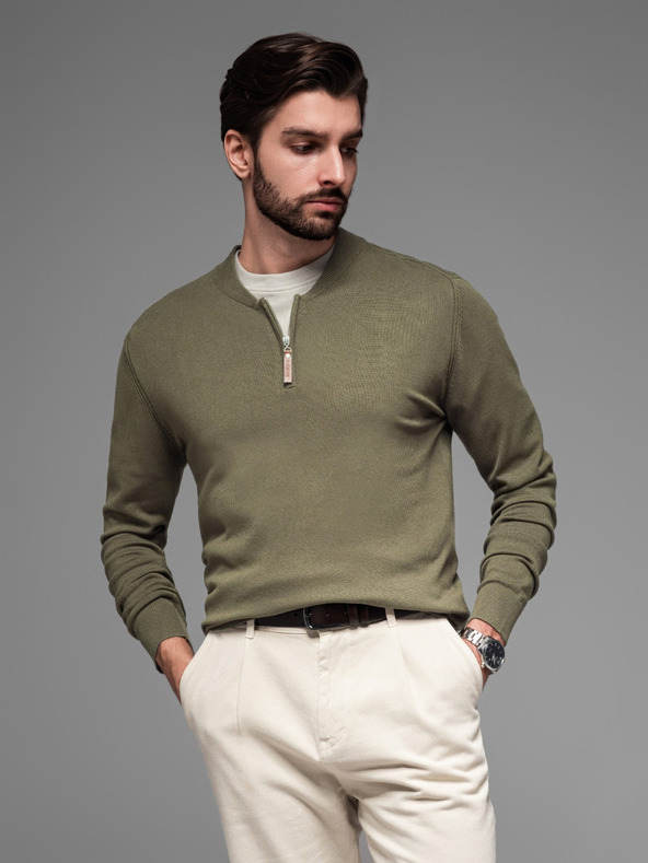 Ombre Clothing Pánský pletený svetr se strukturovanými puntíky Ombre Clothing