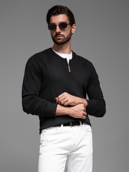 Ombre Clothing Pánský pletený svetr se strukturovanými puntíky Ombre Clothing