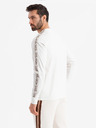 Ombre Clothing Pánské bavlněné tričko s dlouhým rukávem a lemováním a potiskem na hrudi Ombre Clothing