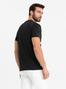 Ombre Clothing Pánské tričko z bavlněného žerzeje s velkým bočním nápisem Ombre Clothing