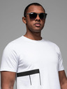 Ombre Clothing Pánské tričko z bavlněného žerzeje s velkým nápisem na boku Ombre Clothing