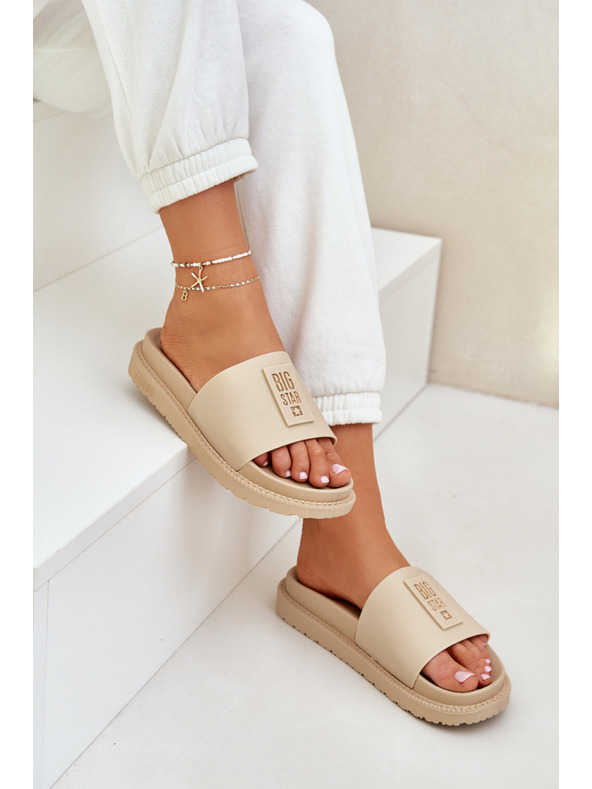 BIG STAR SHOES Dámské pantofle Big Star – béžové Velikost: