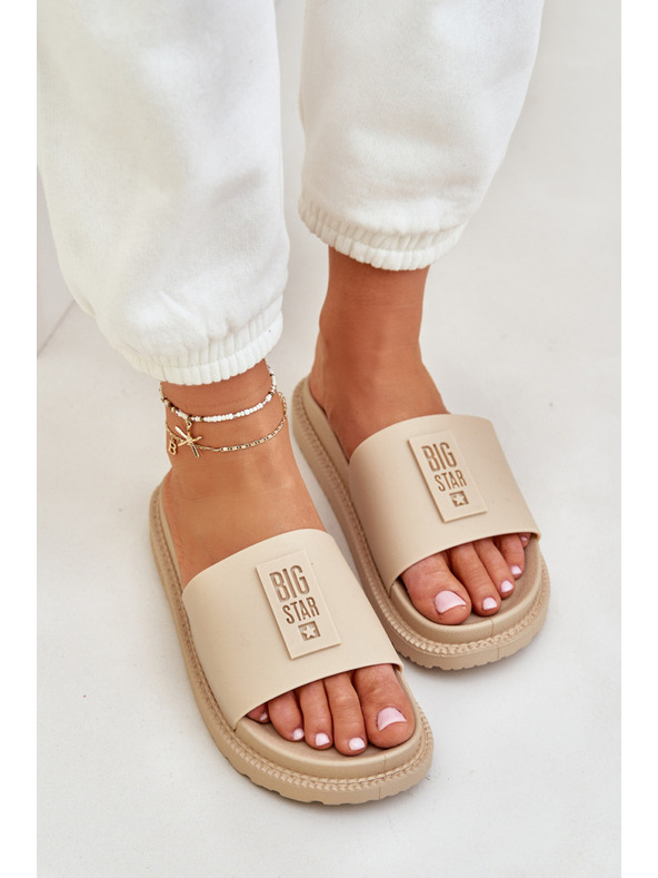 BIG STAR SHOES Dámské pantofle Big Star – béžové Velikost:
