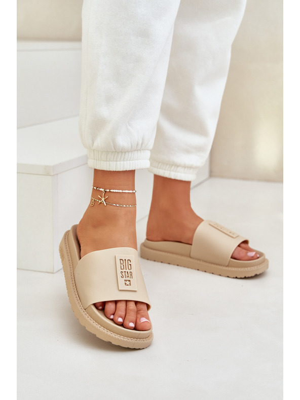 BIG STAR SHOES Dámské pantofle Big Star – béžové Velikost: