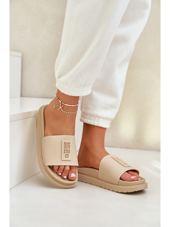 BIG STAR SHOES Dámské pantofle Big Star – béžové Velikost: