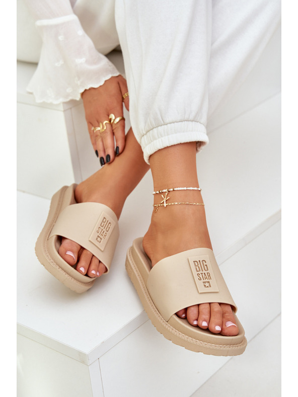 BIG STAR SHOES Dámské pantofle Big Star – béžové Velikost: