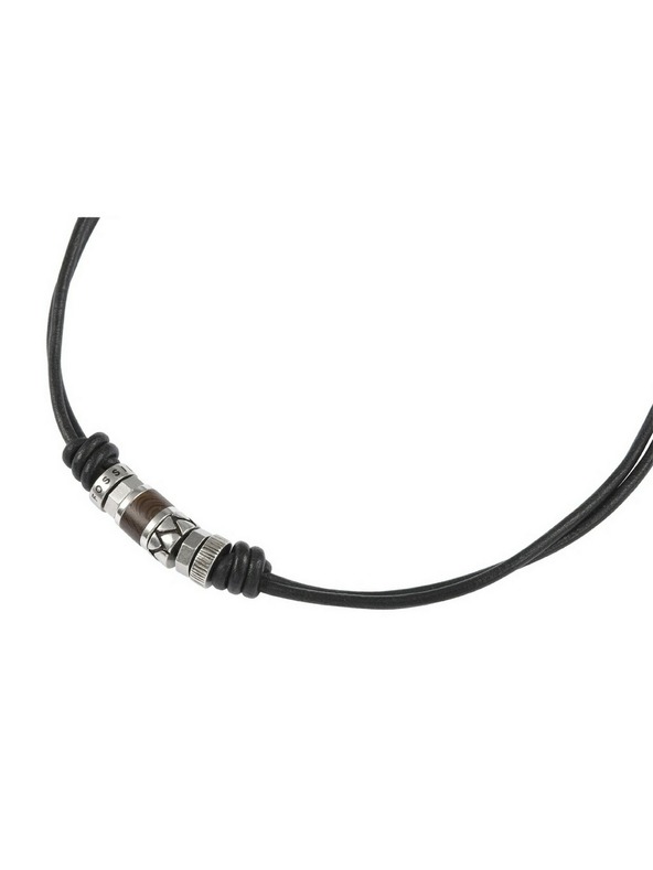 Fossil Pánský kožený náhrdelník Fossil JF84068040