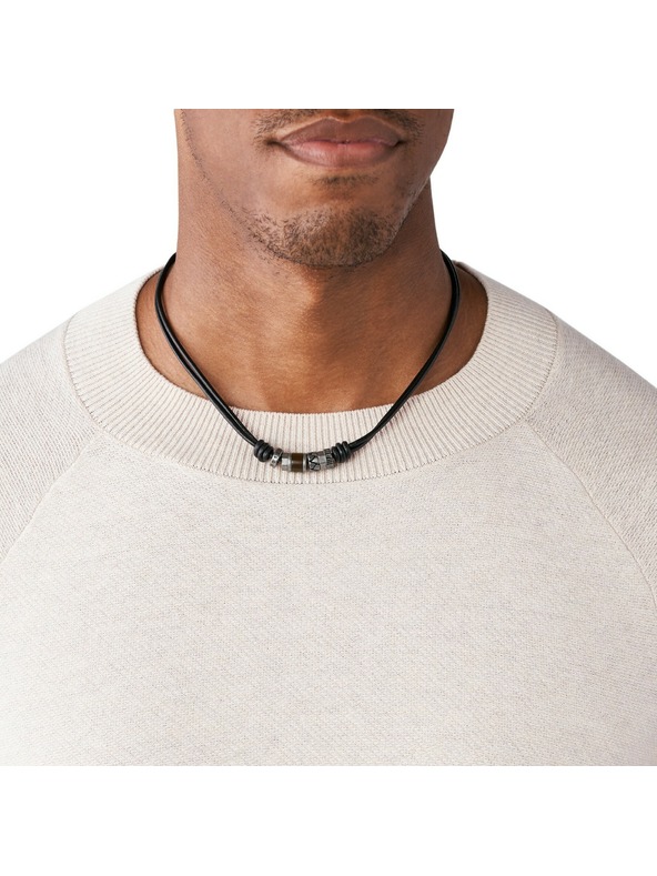 Fossil Pánský kožený náhrdelník Fossil JF84068040