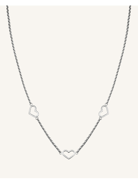 Rosefield Rosefield náhrdelník stříbrné barvy Triple Heart JNTHS-J613