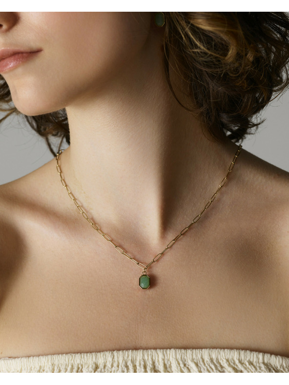 Rosefield Rosefield náhrdelník zlaté barvy Geometric Gemstone JNGGG-J664