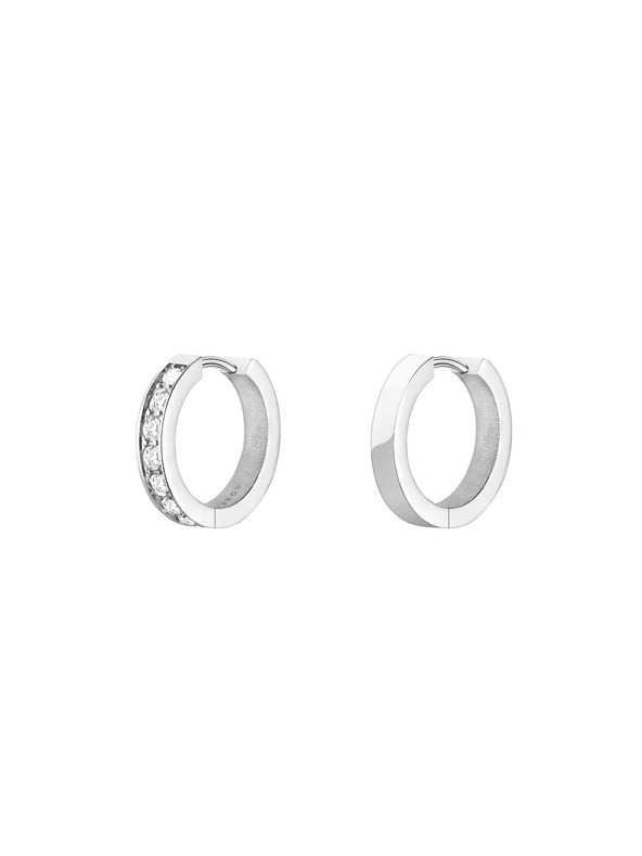 Rosefield Rosefield náušnice stříbrné barvy Crystal Hoops JECHS-J572