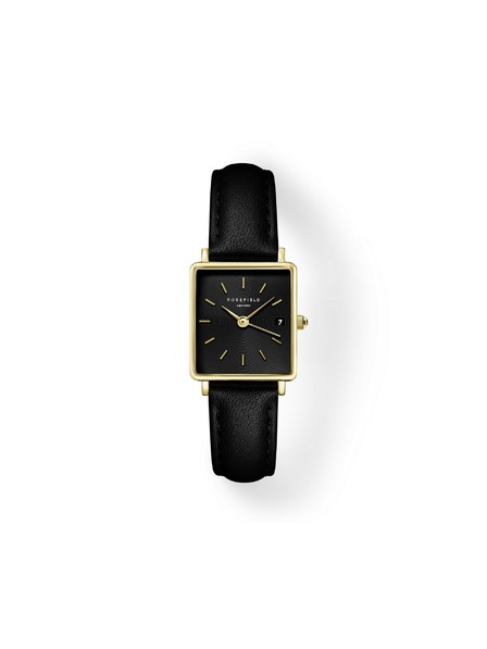 Rosefield Dámské hodinky Rosefield Boxy XS Black Leather QBBLG-Q53