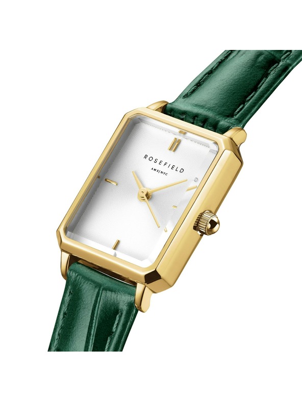 Rosefield Dámské hodinky Rosefield Octagon XS Emerald Leather OWGLG-O86