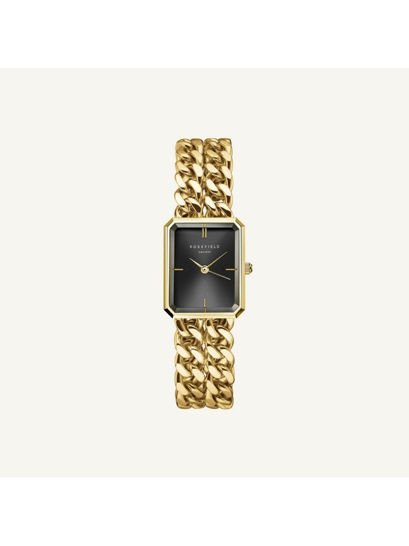 Rosefield Dámské hodinky Rosefield Studio Double Chain Black Gold SBGSG-O77