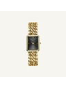 Rosefield Dámské hodinky Rosefield Studio Double Chain Black Gold SBGSG-O77