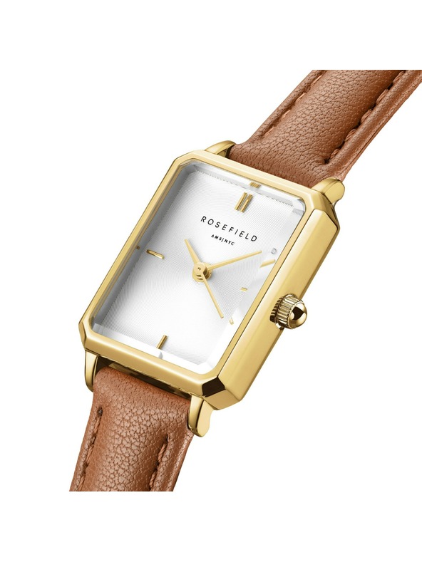 Rosefield Dámské hodinky Rosefield Octagon XS Camel Leather OWBLG-O85