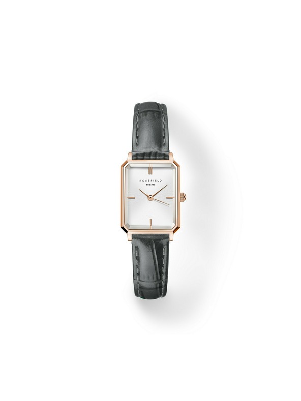 Rosefield Dámské hodinky Rosefield Octagon XS Grey Leather OWGLR-O87