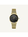 Rosefield Dámské hodinky Rosefield Pearl Edit Mesh Black Gold RBGMG-R07