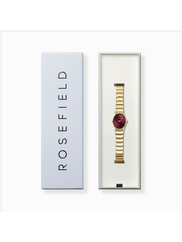 Rosefield Dámské hodinky Rosefield Oval Burgundy OVGSG-OV15