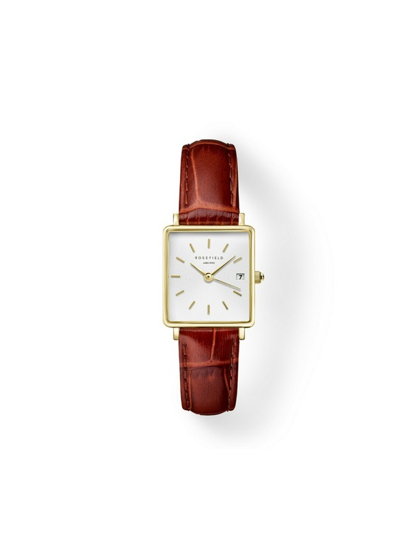 Rosefield Dámské hodinky Rosefield Boxy XS Brown Leather QWBLG-Q55
