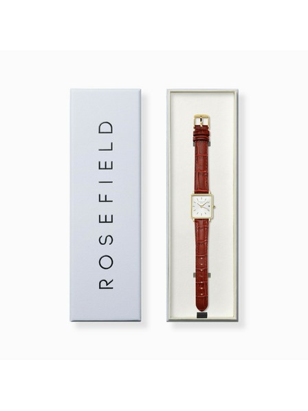 Rosefield Dámské hodinky Rosefield Boxy XS Brown Leather QWBLG-Q55