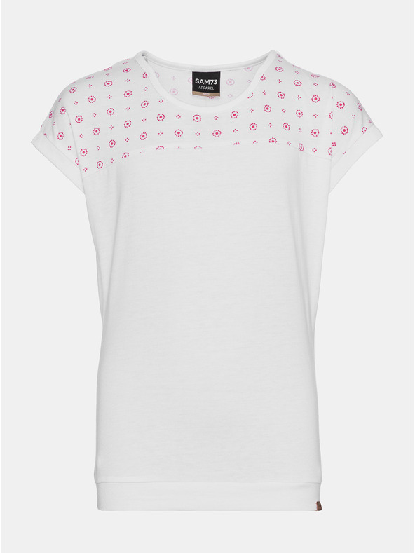 Sam 73 Bílé holčičí vzorované tričko SAM 73