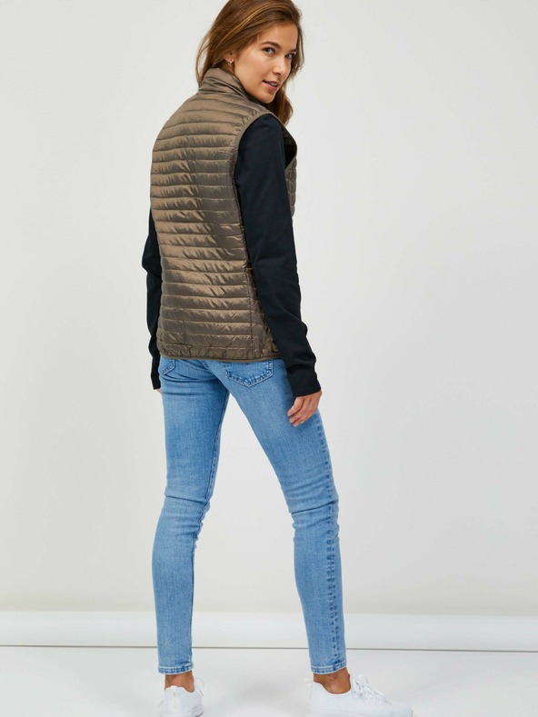 Sam 73 Hnědá dámská prošívaná vesta Sam 73