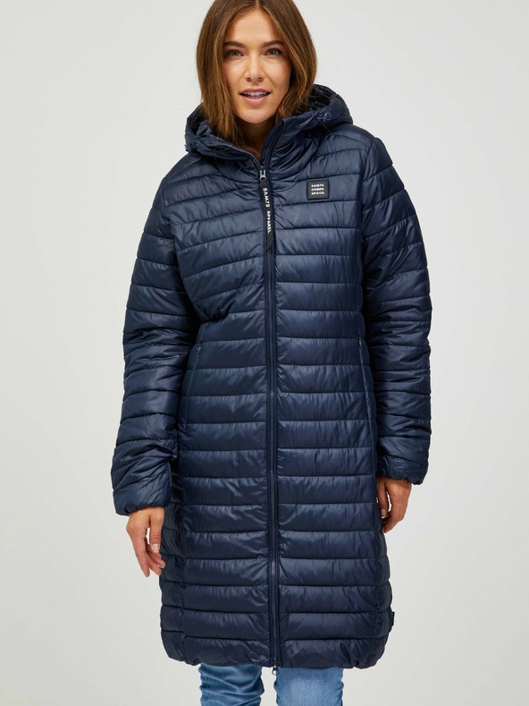 Sam 73 Tmavě modrý dámský prošívaný kabát Sam 73