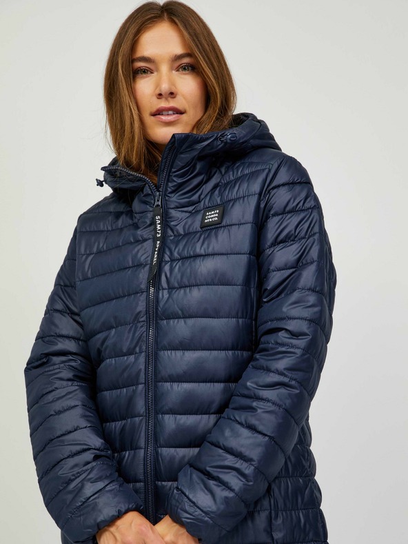 Sam 73 Tmavě modrý dámský prošívaný kabát Sam 73