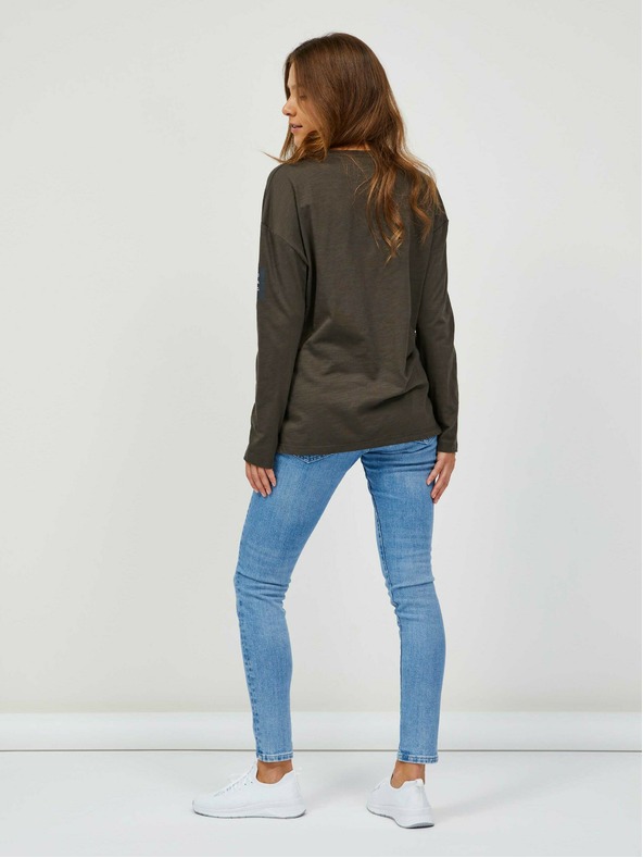 Sam 73 Khaki dámské tričko s dlouhým rukávem SAM 73 Ariasa