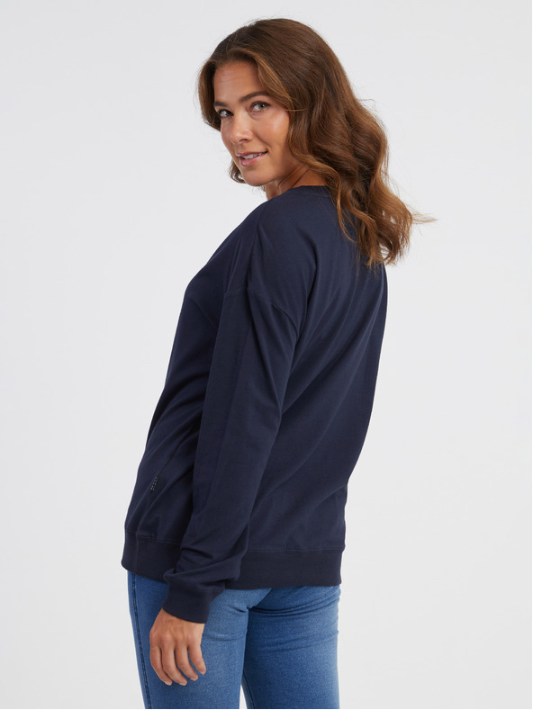 Sam 73 Tmavě modré dámské tričko s dlouhým rukávem SAM 73 Sharma