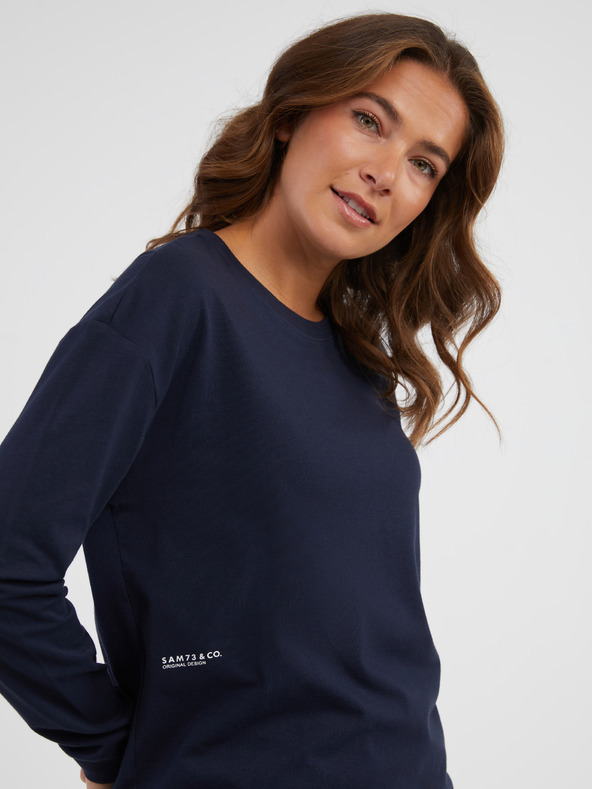 Sam 73 Tmavě modré dámské tričko s dlouhým rukávem SAM 73 Sharma