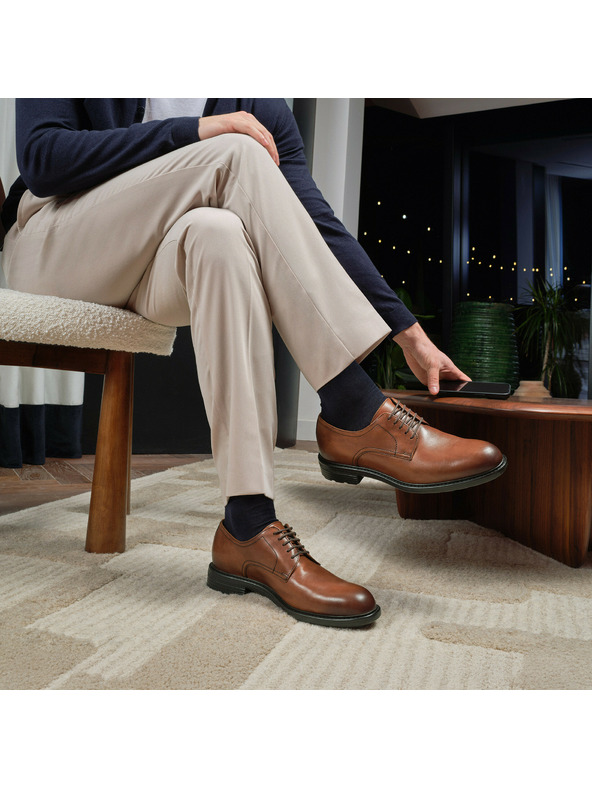 Geox Hnědá pánská společenská obuv Geox Walk Pleasure