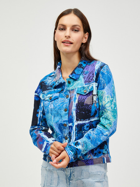Orientique Modrá dámská vzorovaná džínová bunda Orientique Jacket