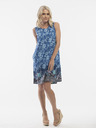 Orientique Modré dámské oboustranné vzorované šaty Orientique