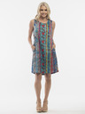 Orientique Modré dámské oboustranné vzorované šaty Orientique