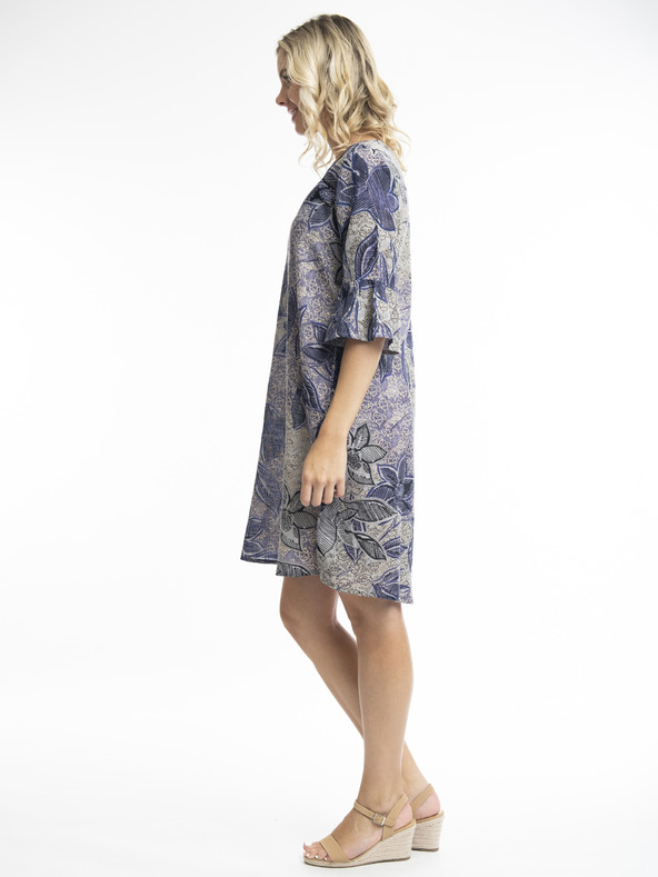 Orientique Fialové dámské květované šaty Orientique Mersin