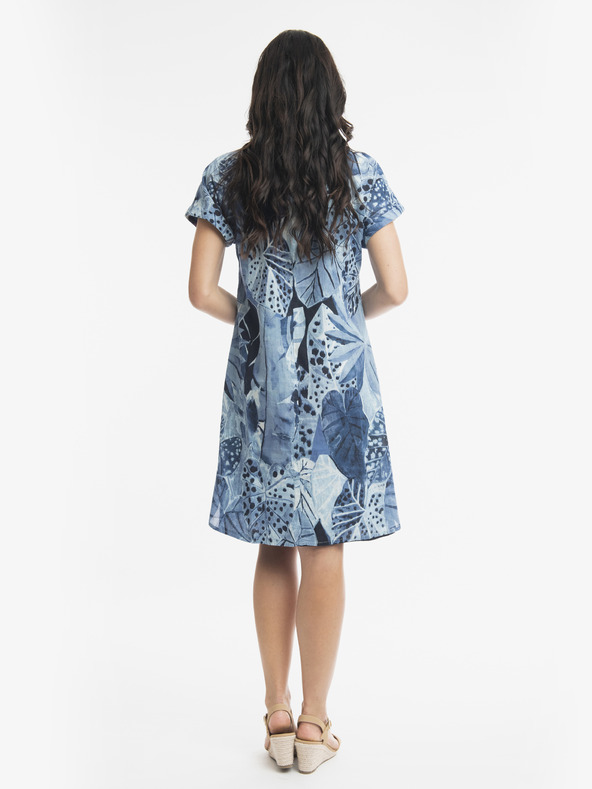 Orientique Modré dámské vzorované oboustranné šaty Orientique Agios