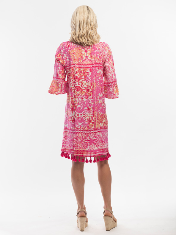 Orientique Růžové dámské vzorované šaty Orientique