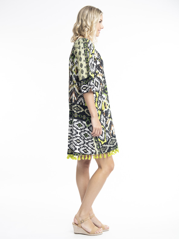 Orientique Bílo-černé dámské vzorované šaty Orientique Izmir