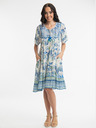 Orientique Světle modré dámské květované šaty Orientique Rhodes