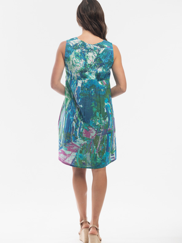 Orientique Tyrkysové dámské vzorované šaty s kapsami Orientique