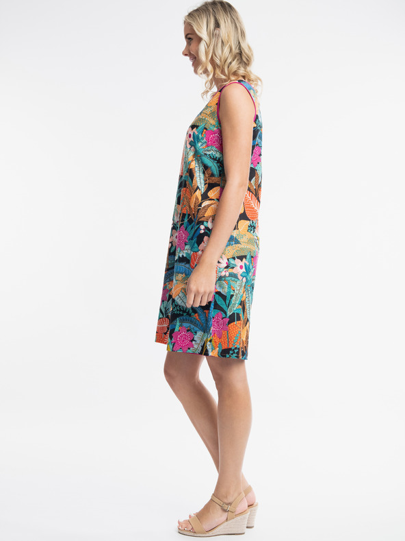 Orientique Oranžovo-modré dámské oboustranné šaty Orientique Paphos