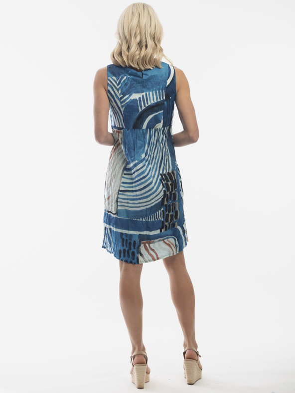 Orientique Modré dámské vzorované šaty Orientique