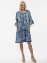 Orientique Modré dámské vzorované šaty Orientique