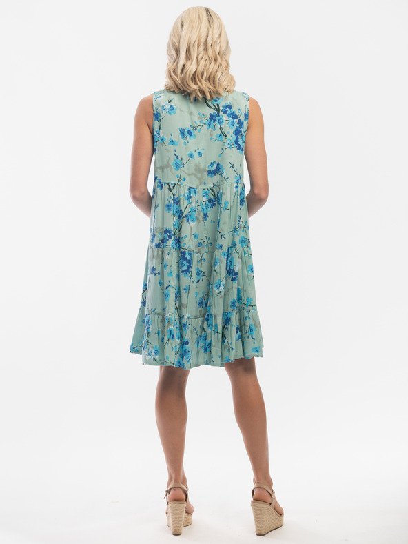 Orientique Tyrkysové dámské květované šaty Orientique
