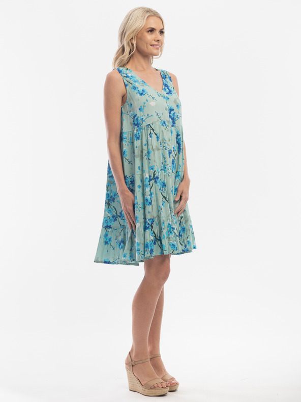 Orientique Tyrkysové dámské květované šaty Orientique