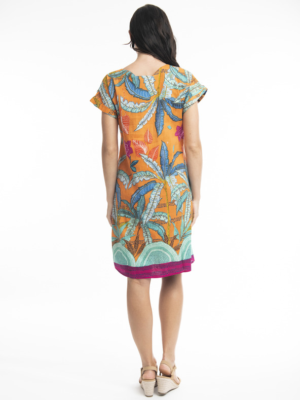 Orientique Modro-oranžové dámské oboustranné šaty Orientique Paphos