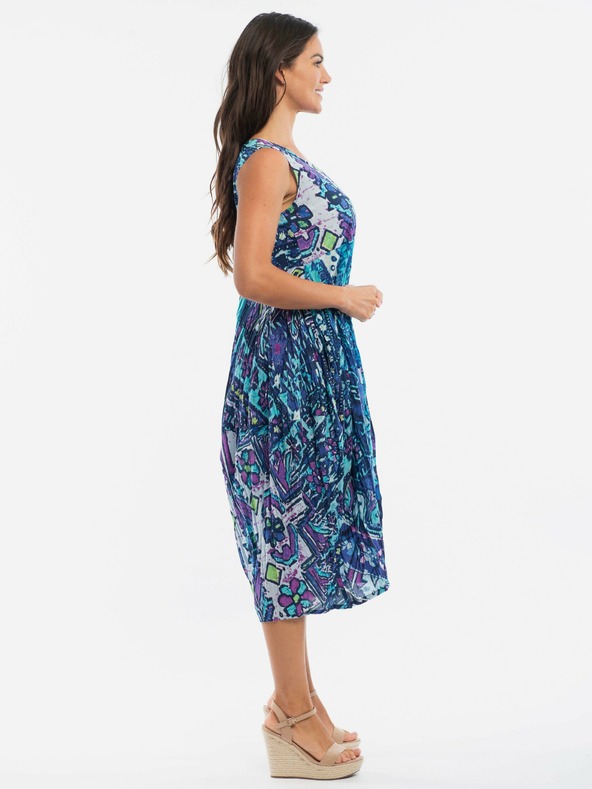 Orientique Modré dámské vzorované šaty Orientique Persia Blue